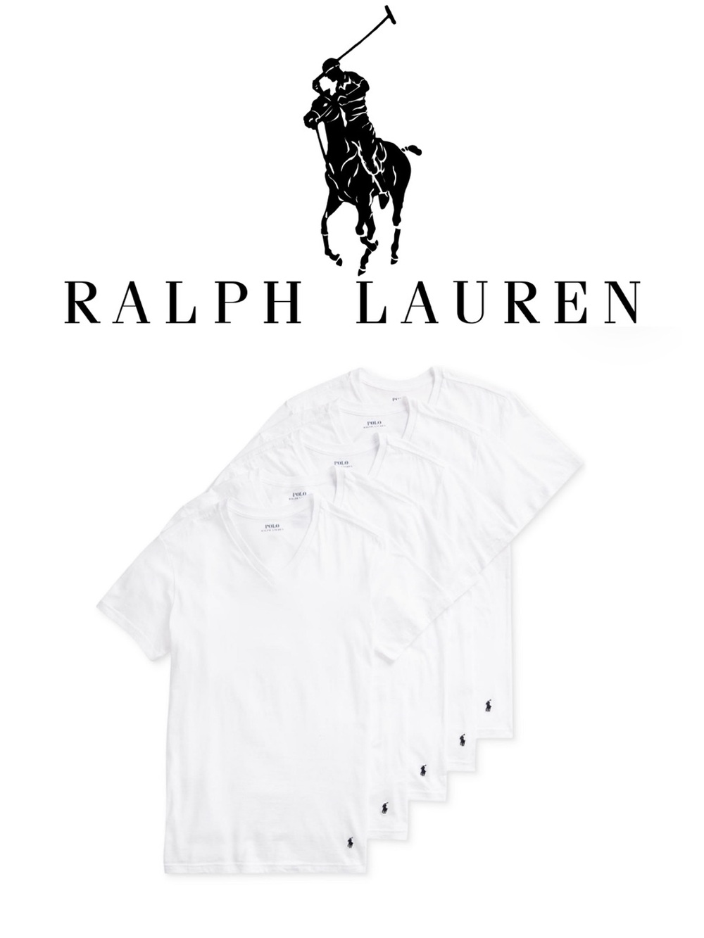 3/$30 Men's 5-Pack Slim Fit Classic Cotton V-Neck T-Shirts size small